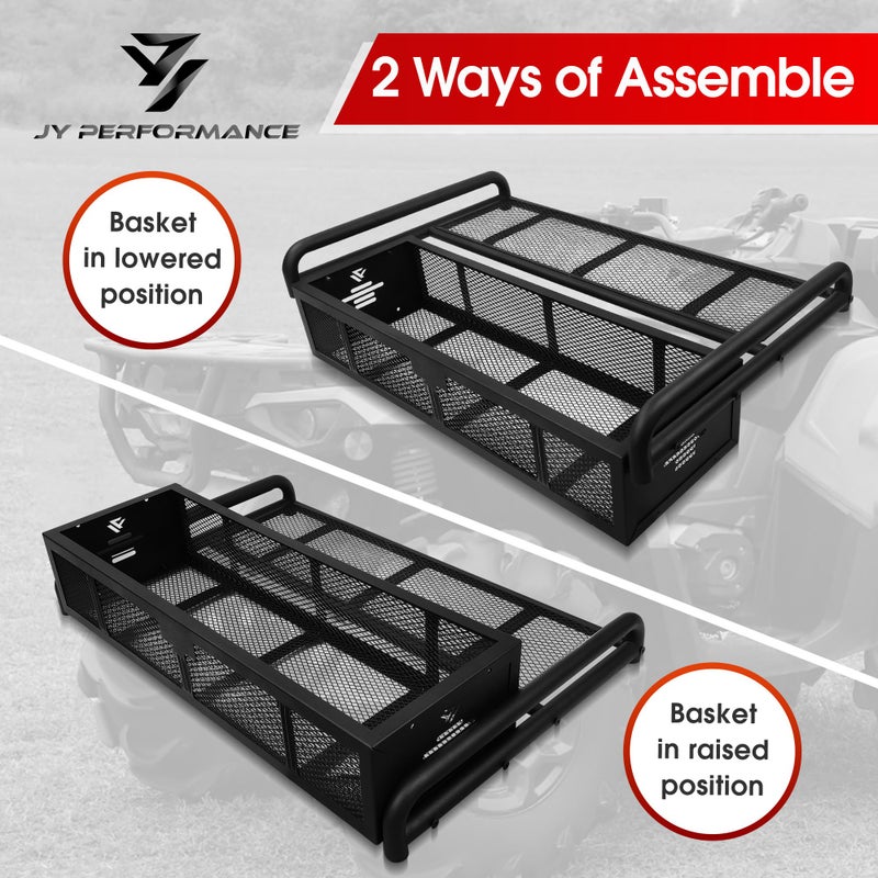 JY Performance ATV Rear Cargo Basket, Universal ATV Racks and Baskets Storage Rack for Camping/Fishing/Beach Side/Hiking - Image 5