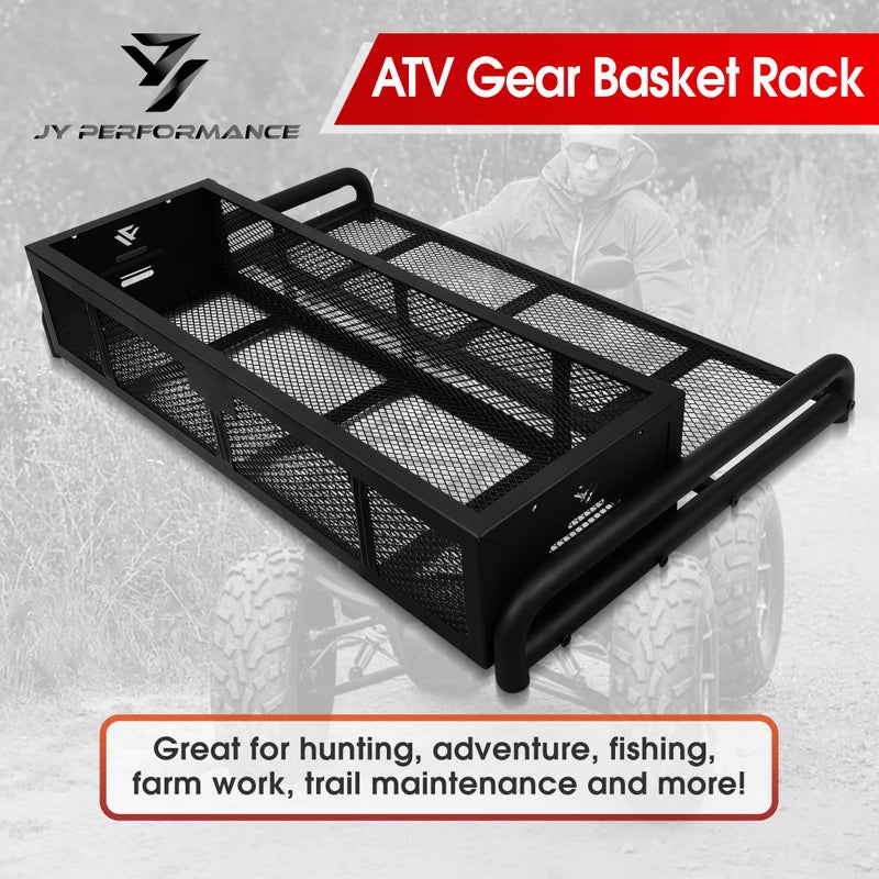 JY Performance ATV Rear Cargo Basket, Universal ATV Racks and Baskets Storage Rack for Camping/Fishing/Beach Side/Hiking - Image 4