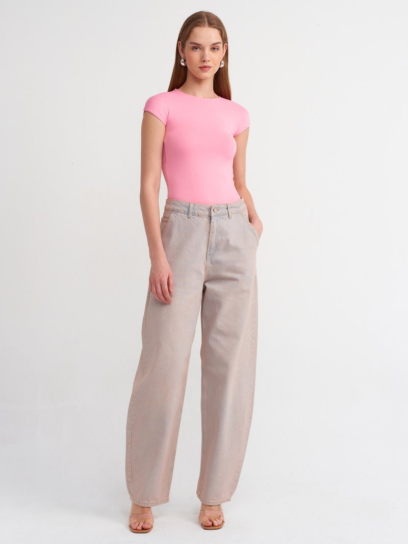 Dilvin 30856 Polyamide T-Shirt-Pink  - Image 2