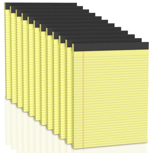 AIFLYAN Legal Pads 8.5 x 11 College Ruled, 12 Pack Yellow Legal Note Pads 8.5 x 11 Perforated Paper Tablets 8-1/2 x 11 Narrow Ruled Writing Note Pads 30 Sheets Pads of Paper Notepads Yellow Notebook Notepad - Image 1