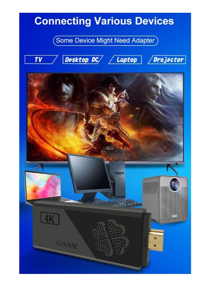 M8 Video Game Console,Dual 2.4G Wireless Controllers,Plug-And-Play Video Game Stick 4K 12000 Games, Mini Game Box - Image 5