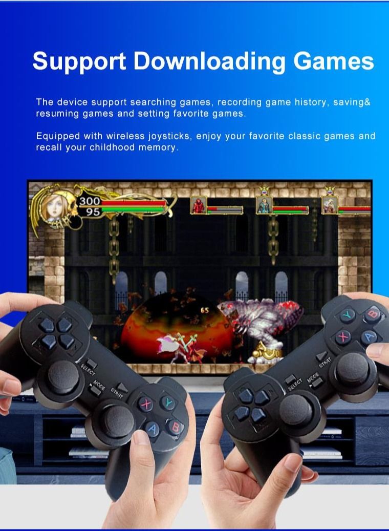 M8 Video Game Console,Dual 2.4G Wireless Controllers,Plug-And-Play Video Game Stick 4K 12000 Games, Mini Game Box - Image 2