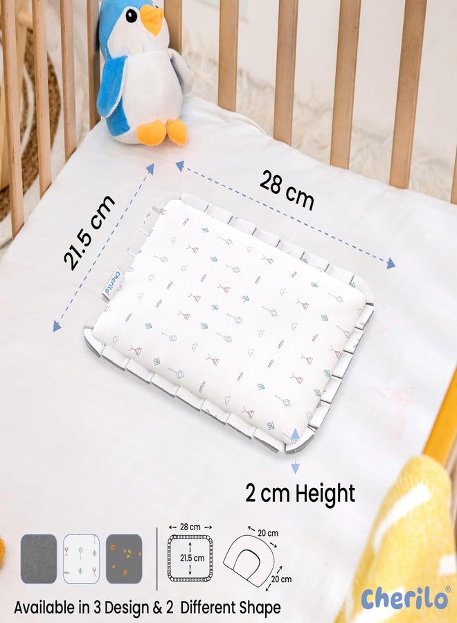 Cherilo Mustard Seed Baby Comfort Cushion | Adjustable Filling | Soft Cotton Cover | 28 x 21.5 x 2 cm - White Abstract Pattern - Image 2