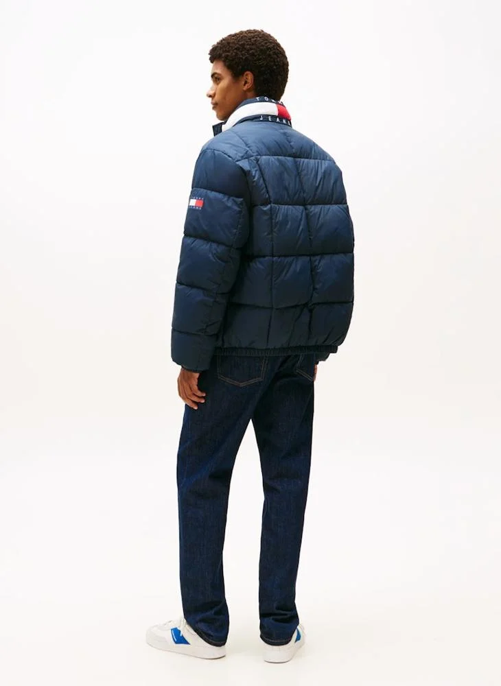 TOMMY JEANS Colour-Blocked Collar Relaxed Puffer Jacket