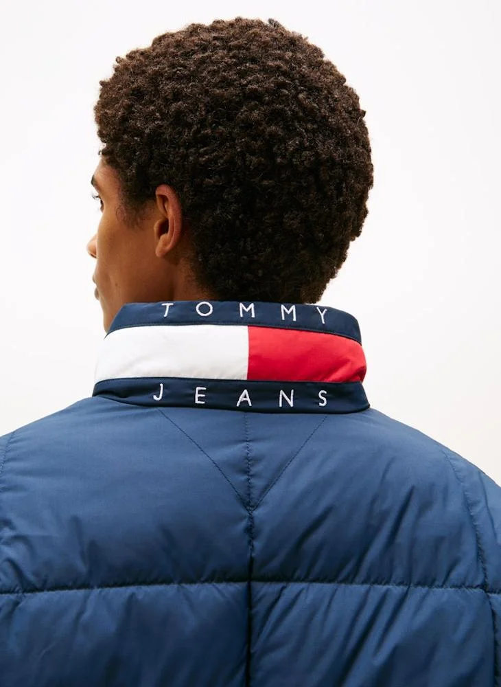 TOMMY JEANS Colour-Blocked Collar Relaxed Puffer Jacket