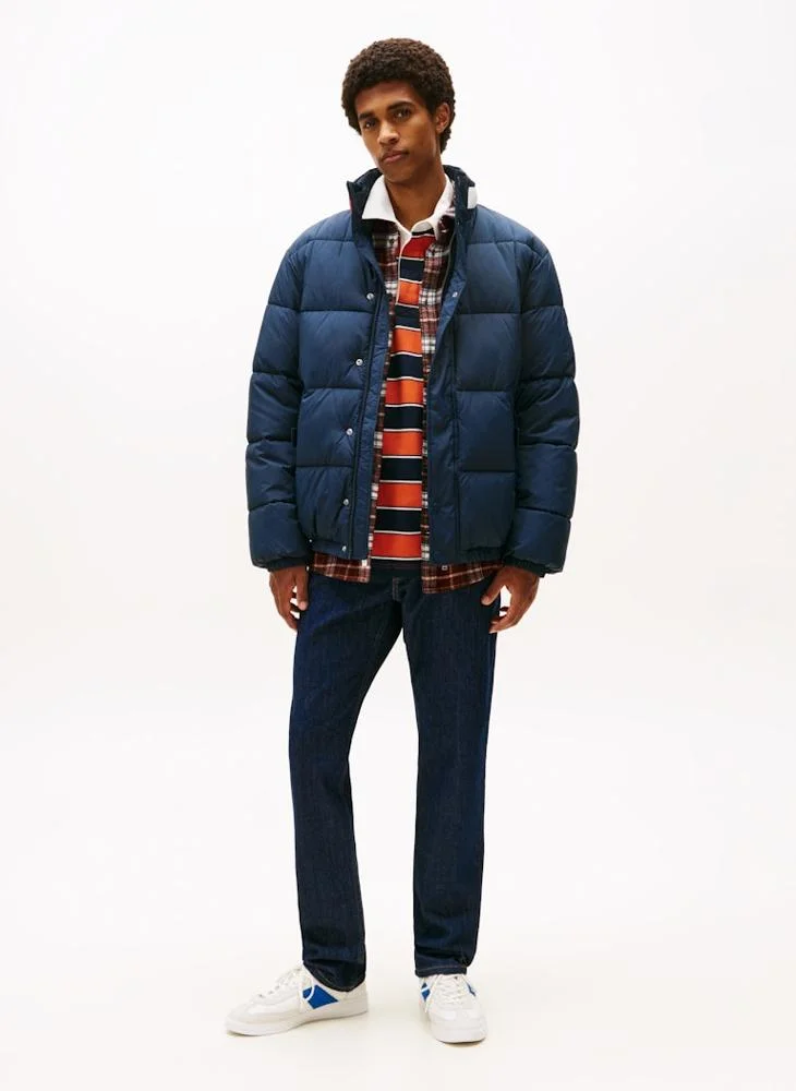TOMMY JEANS Colour-Blocked Collar Relaxed Puffer Jacket