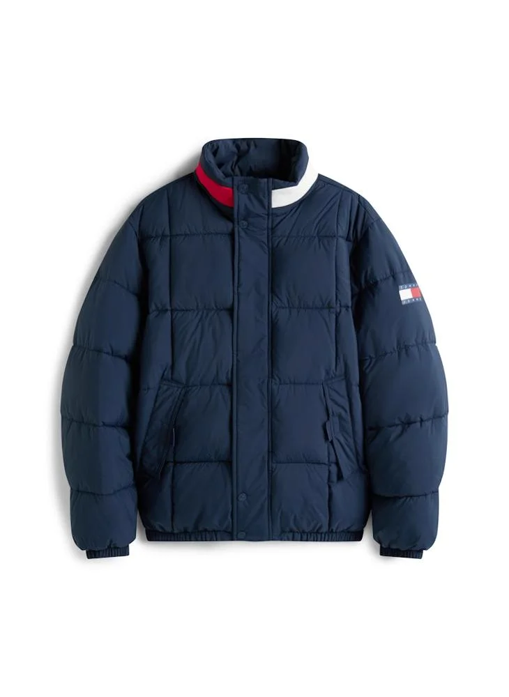 TOMMY JEANS Colour-Blocked Collar Relaxed Puffer Jacket
