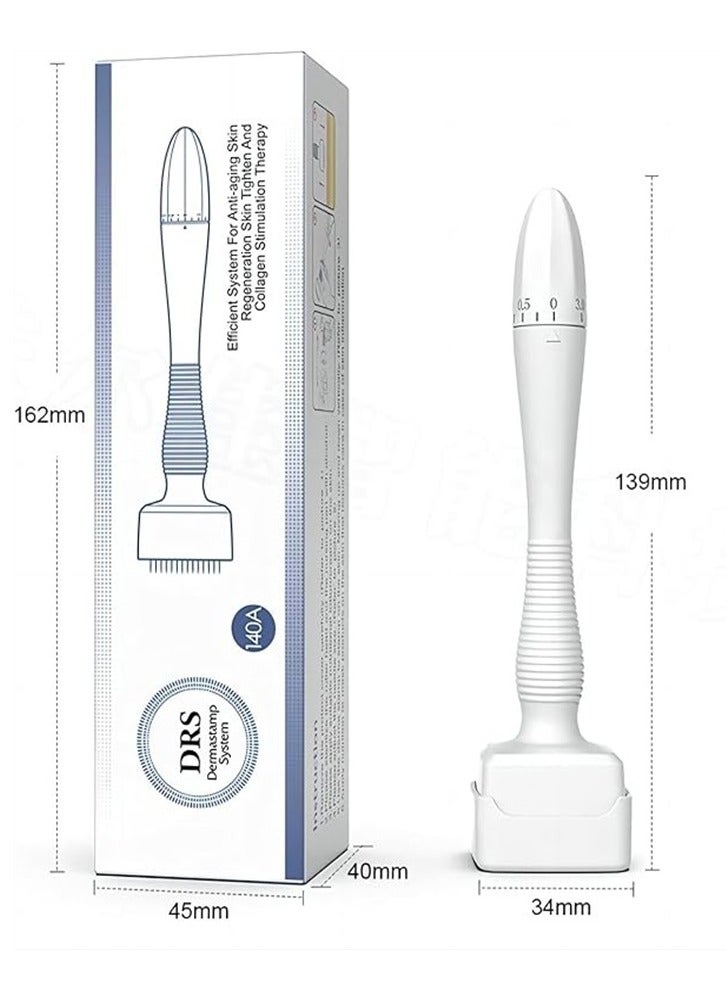 Adjustable Derma Roller Micro Needling Pen, Therapy Skin Pin Hair Loss Treatment with 140 Pins 0-3mm Derma Stamp for Hair Beard Growth - Image 2