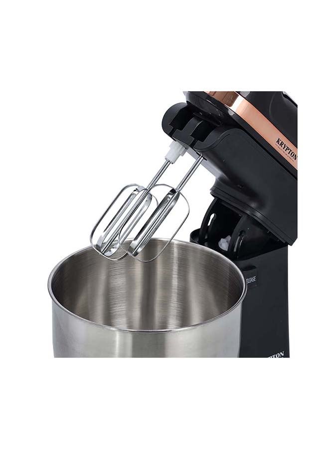 KRYPTON 5 Speed Control Stand Mixer, 3L Rotating Bowl With Two Beaters And Hooks 220 kW KNSM6343 Black/Silver - Image 4