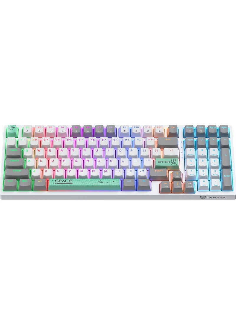 onikuma - G38 Mechanical Gaming Keyboard with Brown Switches, 80% Compact Keyboard, 98 Keys, 6 Colors Backlit Keyboard for PC,MacBook,Laptop, Desktop, Wired Computer Keyboard for Windows - Image 1