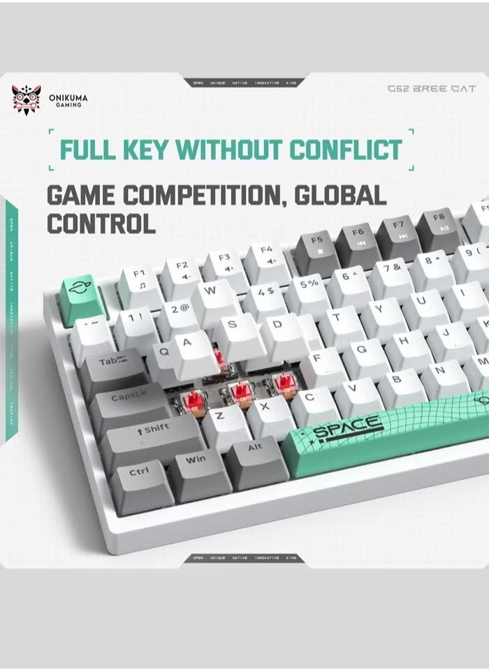 onikuma - G38 Mechanical Gaming Keyboard with Brown Switches, 80% Compact Keyboard, 98 Keys, 6 Colors Backlit Keyboard for PC,MacBook,Laptop, Desktop, Wired Computer Keyboard for Windows - Image 1