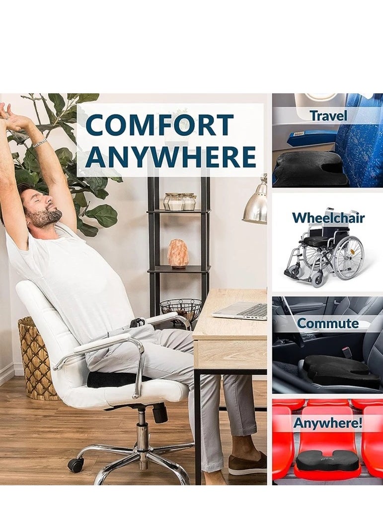 General Cooling GEL Orthopedic Coccyx Cushion For Comfortable Driving With Ergonomic Memory Foam Ideal For Office, Gaming Chair Seat ,Suitable for practicing yoga.  - Image 4