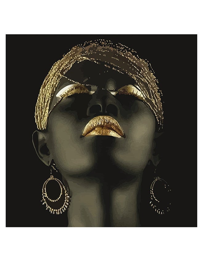 RYN African Beauty Themed Wall Art Black/Gold 30x30cm - Image 2