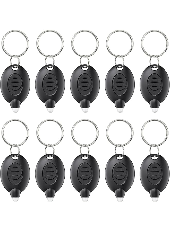 Excefore Mini LED Keychain 10 Pcs Mini LED Keychain Flashlight 12 Lumen Portable Ultra Bright Battery Powered for EDC Outdoor Camping Hiking and Emergency Lighting - Image 1