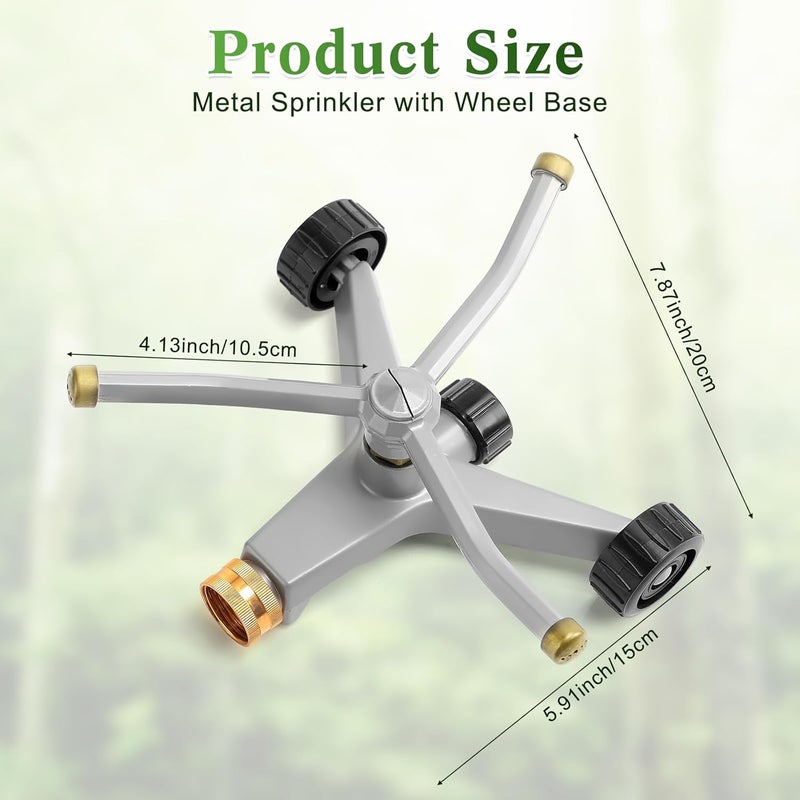 Tiangrid Metal Rotary Lawn Sprinkler 3 Arm Heavy Duty 360 Degree Automatic Revolving Water Sprinkler - Image 2