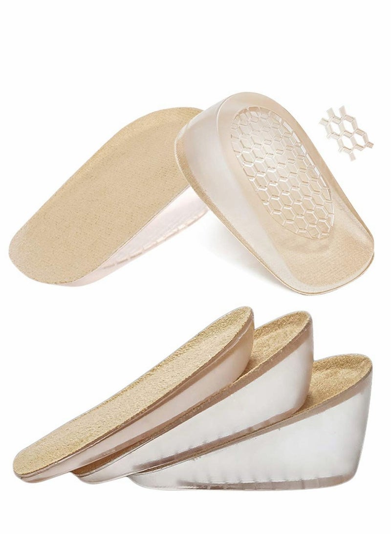 Invisible Gel Height Increase Insoles - 2 Pairs with Shock Absorption, 3 Adjustable Heights for Men & Women - Image 1
