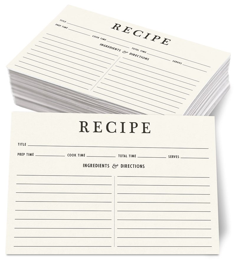 Neatz Classic Recipe Cards, 4x6 Inches, 50 Count, Double Sided. Thick Card Stock. Perfect for Recipe Box & Binder - Image 1