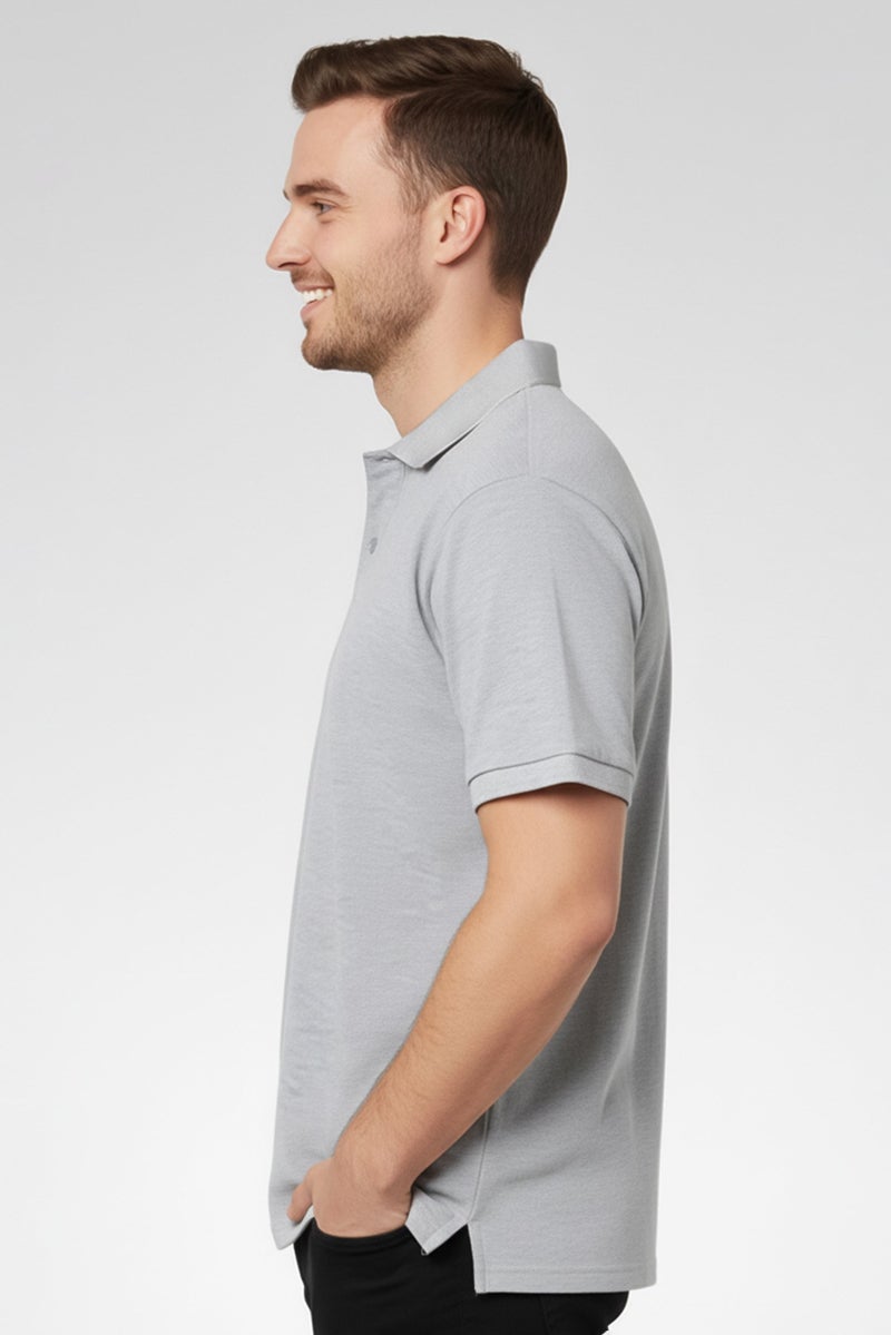 Cavalli Class Men Regular Fit Embroidered Logo Short Sleeves Polo Shirt, Grey - Image 5