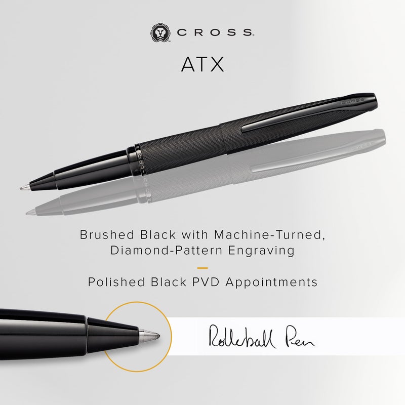 Cross ATX Brushed Metallic Refillable Gel Ink Rollerball Pen, Medium Rollerball, Includes Premium Gift Box - Brushed Black - Image 2