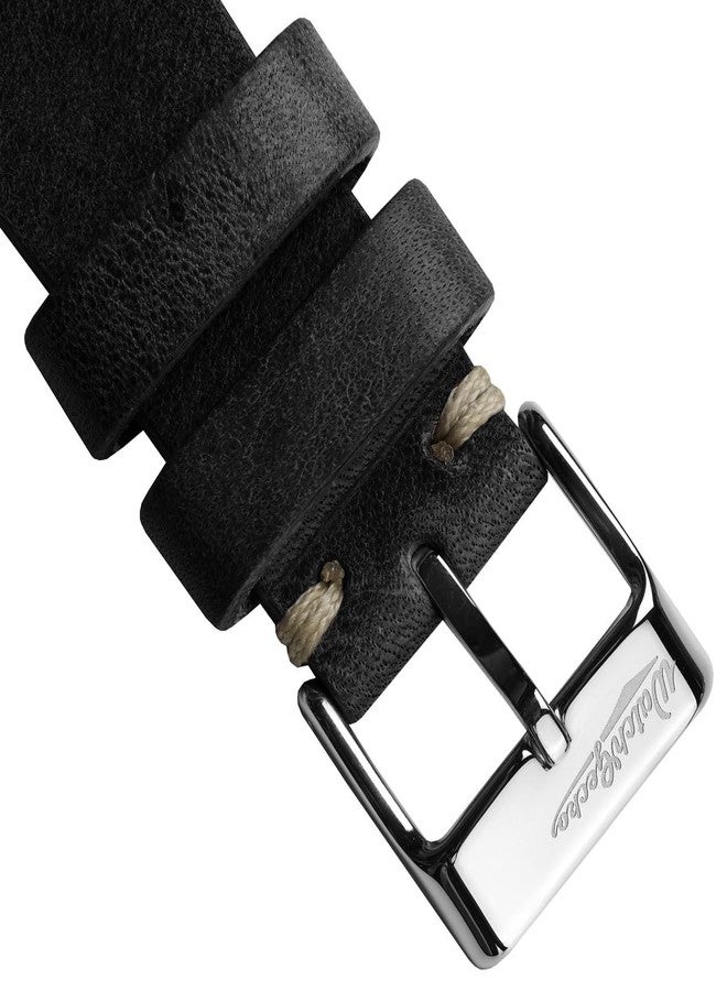 WatchGecko Vintage Simple Handmade Genuine Italian Leather Replacement Watch Strap - Stylish and Durable, Black, 18mm, strap, Classic - Image 3