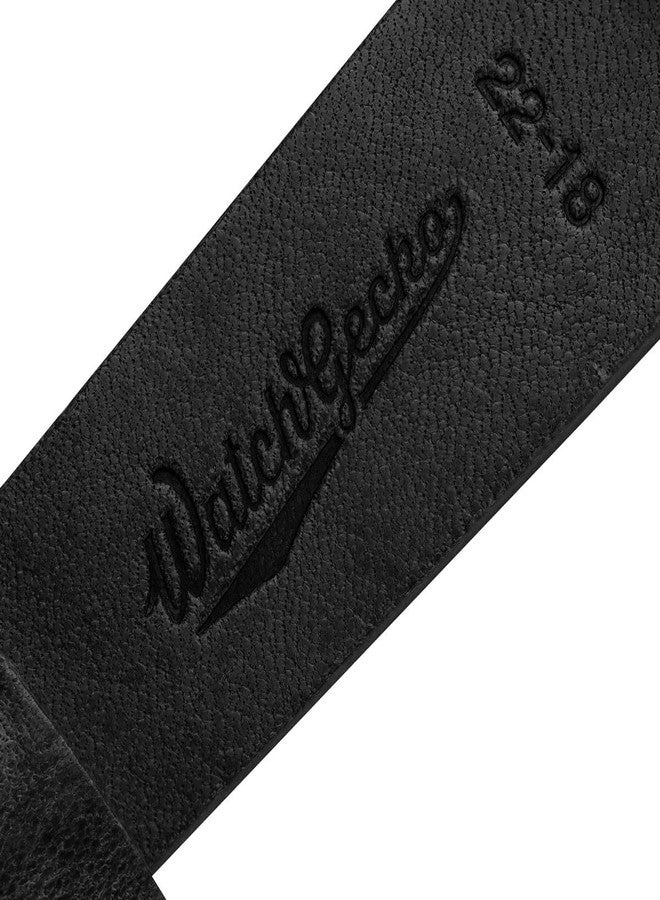 WatchGecko Vintage Simple Handmade Genuine Italian Leather Replacement Watch Strap - Stylish and Durable, Black, 18mm, strap, Classic - Image 4