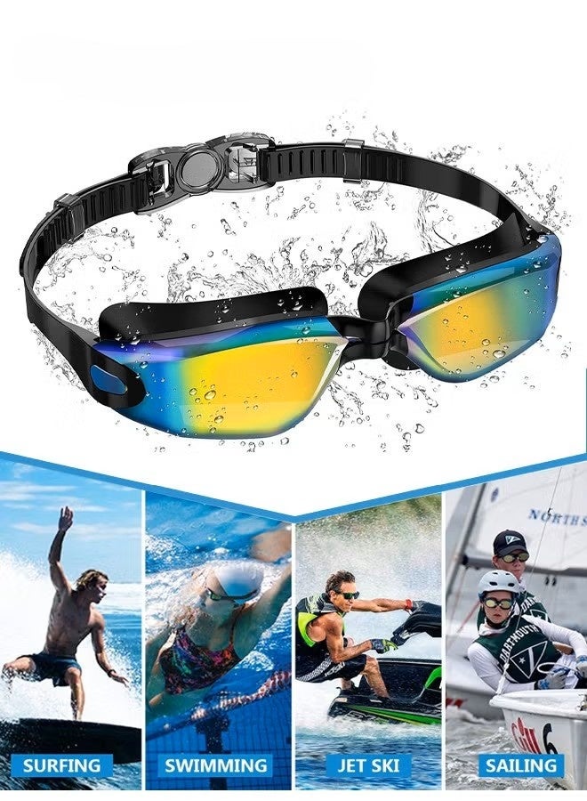 DEXO 5-in-1 Anti-Fog Swimming Goggles Set with UV Protection, Leakproof Silicone Fit, Cap, Nose Clip, Earplugs & Case – Unisex for Men, Women & Teens - Image 2