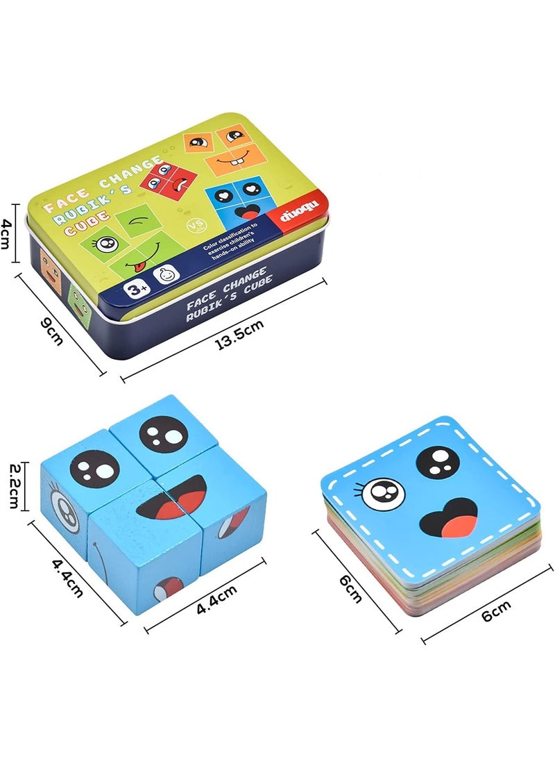Capstro Face Changing Cube Battle Game for Kids – Expression Matching Brain Teaser with 72 Challenge Cards, Iron Storage Box & Bell | Parent-Child Interactive Board Game Toy – Classic - Image 4