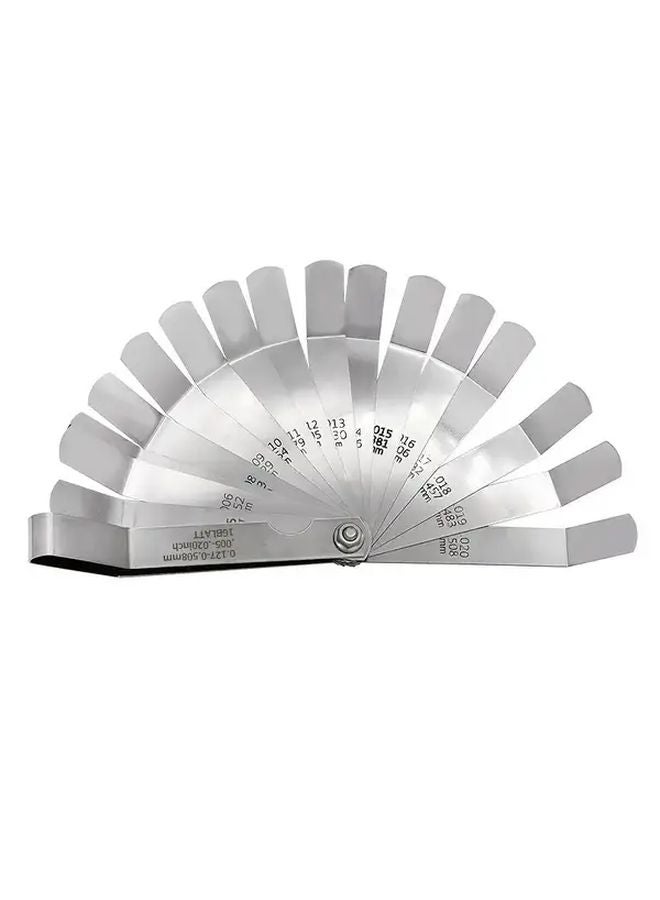 16pcs Silvery Stainless Steel Thickness Gauge Set Dual Scale SAE Metric 0 002 to 0 04 Inch - Image 3