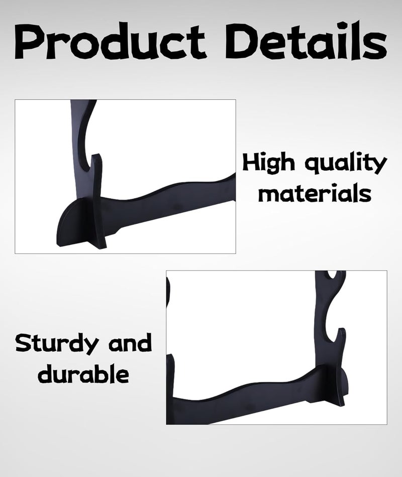 Buildcon حامل كاتانا بثلاثة طوابق، لحمل وعرض السيوف الكاتانا وسيوف النينجا، حامل سيوف أنيق مثبت على الحائط لعرض الكاتانا في غرفة المعيشة، غرفة النوم، ديكور المتجر - Image 3