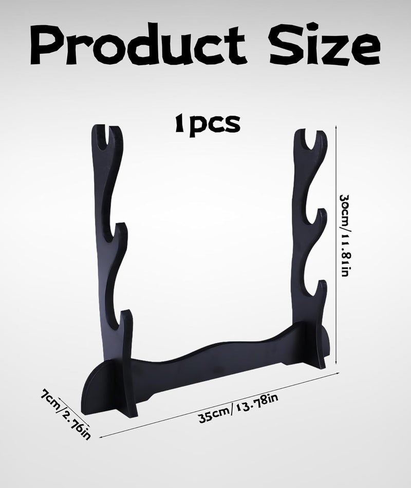 Buildcon حامل كاتانا بثلاثة طوابق، لحمل وعرض السيوف الكاتانا وسيوف النينجا، حامل سيوف أنيق مثبت على الحائط لعرض الكاتانا في غرفة المعيشة، غرفة النوم، ديكور المتجر - Image 2