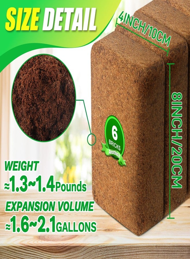 Anothera Coco Coir Brick for Plants- 6 Pack Premium 100% Organic Peat Moss Mix with Low EC & pH Balance, Fiber Coconut Husk for Planting, Gardening, Potting Soil Substrate - Image 5