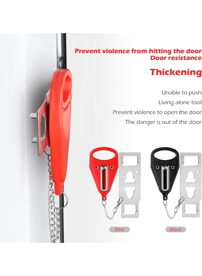 2 Pack Portable Door Lock Solid Heavy Duty Extra Lock for Additional Privacy and Safety in Hotel, Apartment and Prevent Unauthorized Entry in Traveling, AirBNB, Home, Apartments and School - Image 2