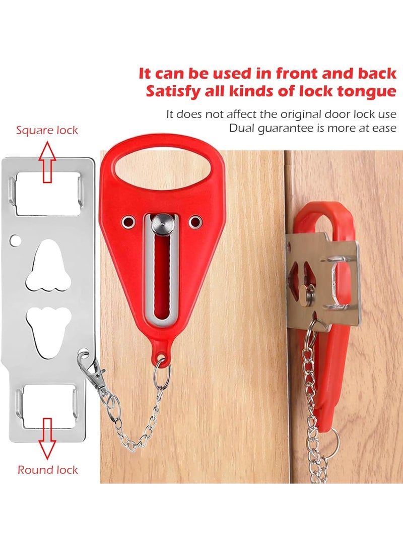 2 Pack Portable Door Lock Solid Heavy Duty Extra Lock for Additional Privacy and Safety in Hotel, Apartment and Prevent Unauthorized Entry in Traveling, AirBNB, Home, Apartments and School - Image 3