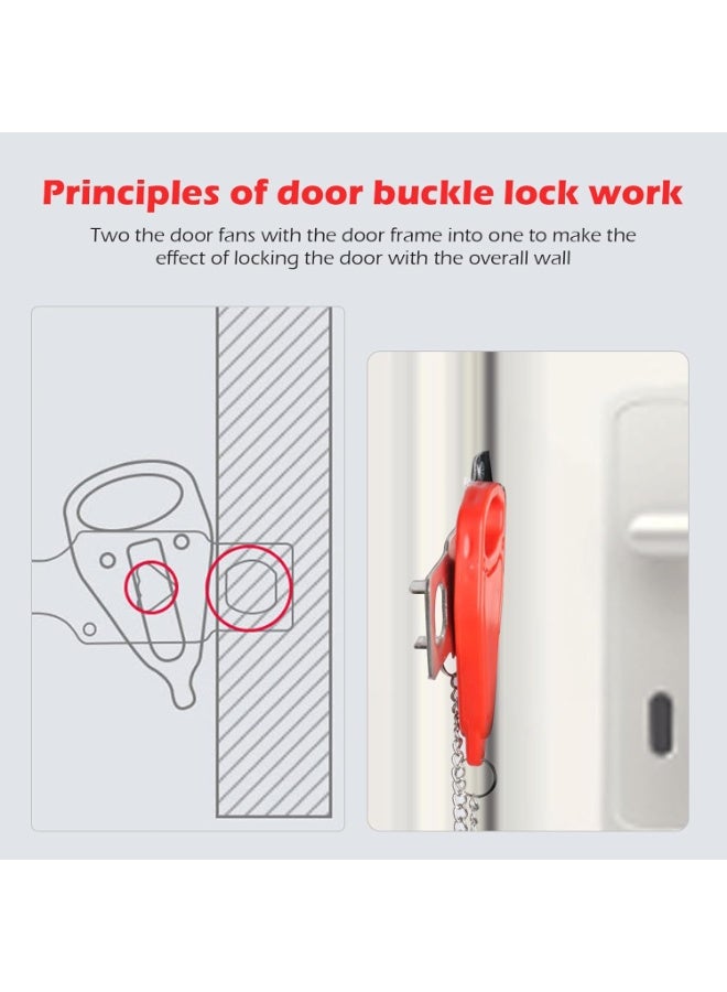 2 Pack Portable Door Lock Solid Heavy Duty Extra Lock for Additional Privacy and Safety in Hotel, Apartment and Prevent Unauthorized Entry in Traveling, AirBNB, Home, Apartments and School - Image 4