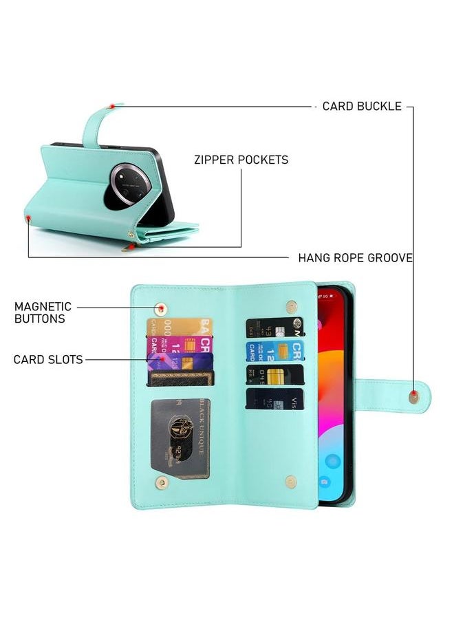 Zaboon Case For Honor X9c Global / Magic7 Lite Nine Card-slot Zipper Wallet Bag Leather Phone Case  - Image 4
