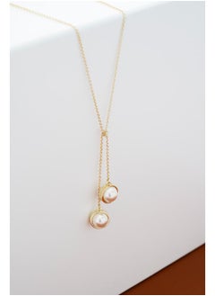 Karen Millen Logo Pearl Double Drop Necklace  - Image 3