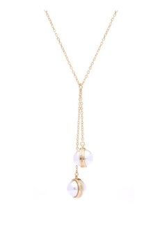 Karen Millen Logo Pearl Double Drop Necklace  - Image 2