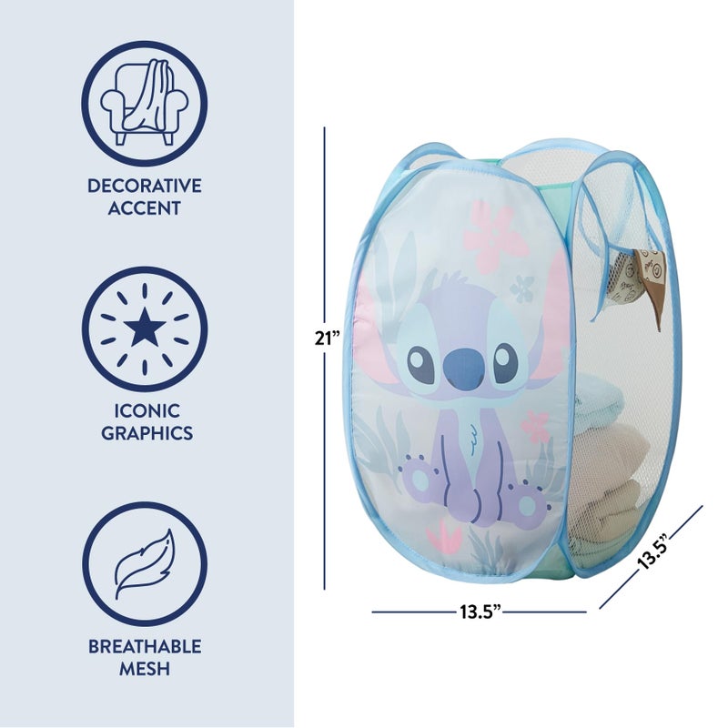 Idea Nuova Disney Stitch Pop Up Hamper â€“ Collapsible Laundry Basket with Durable Carry Handles â€“ 21'' x 13.5'' â€“ Lightweight Storage Bin for Kids, Nursery, Bedroom & Toys - Image 4