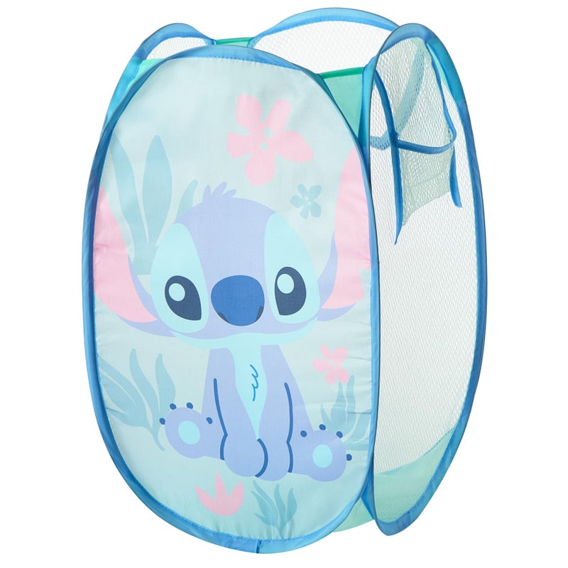 Idea Nuova Disney Stitch Pop Up Hamper â€“ Collapsible Laundry Basket with Durable Carry Handles â€“ 21'' x 13.5'' â€“ Lightweight Storage Bin for Kids, Nursery, Bedroom & Toys - Image 1