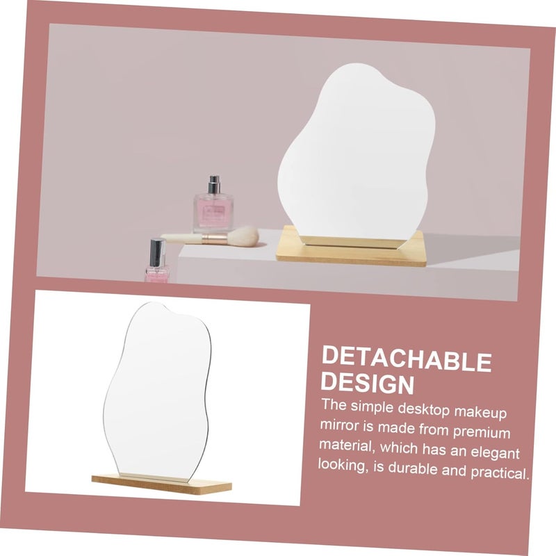 Portable Makeup Mirror Stand Movable Vanity Mirror Aesthetic Desk Decor - Image 5