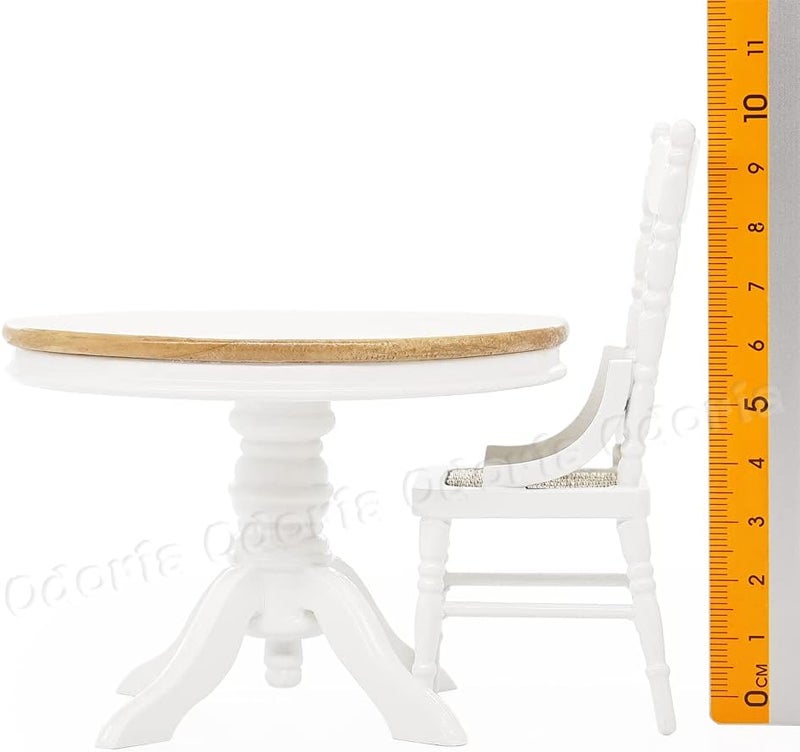أودوريا 1/12 طاولة طعام مصغرة وكراسي إكسسوارات أثاث منزل الدمى - Image 4