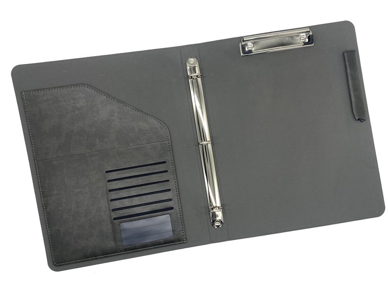 XIAOZHI Binder Portfolio Organizer with Color File Folders, Business and Interview Padfolio with 3-Ring Binder, Clipboard - Image 2