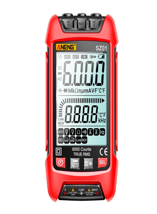 ANENG SZ01 Smart Digital Multimeter 6000 Counts Auto Range True RMS NCV Universal Meter Handheld Multifunctional Tester Voltmeter Ammeter with Backlight Flashlight AC/DC Voltage & Current Resistance - Image 1
