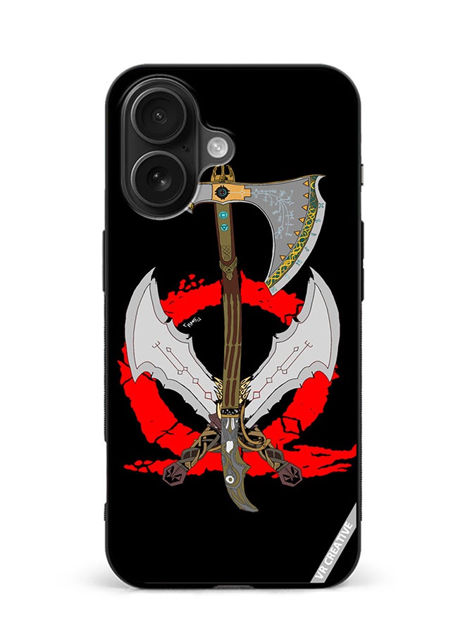 VR CREATIVE Protective Case Cover For Apple iPhone 16 Plus God Of War Weapons Design Multicolour