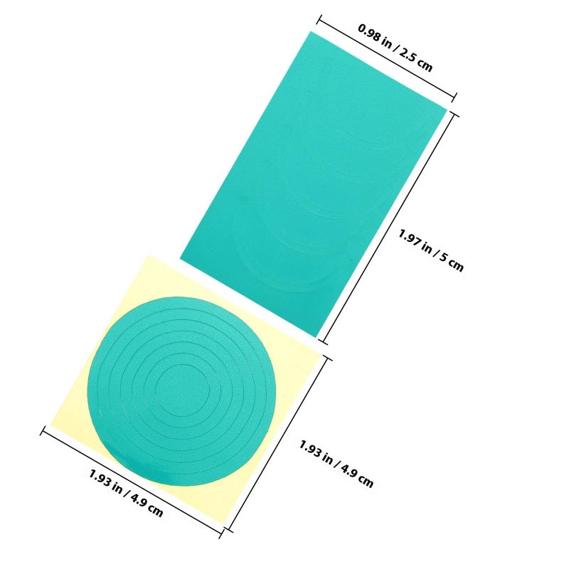 Green Reflective Waterproof Gauge Stickers 5Cm Full Half Quarter Round Industrial Labels - Image 3