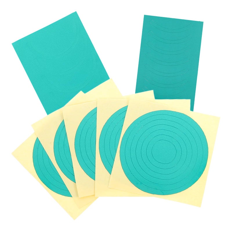 Green Reflective Waterproof Gauge Stickers 5Cm Full Half Quarter Round Industrial Labels - Image 2