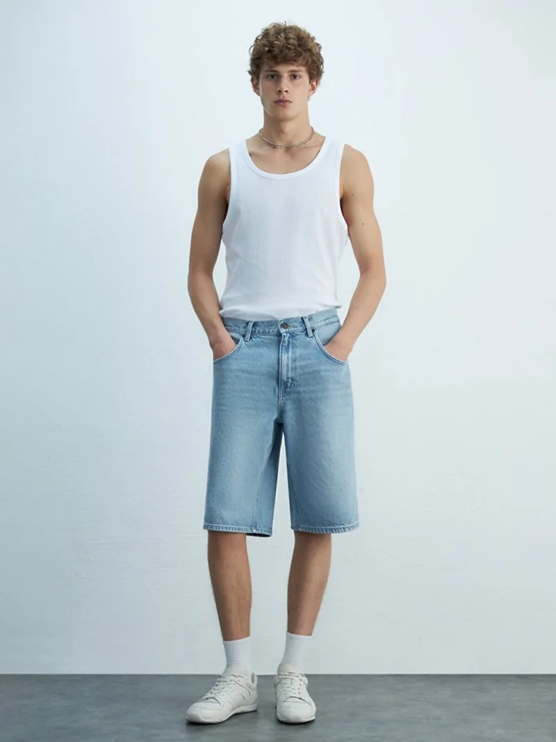 Men's Martıe Relaxed Cut Jean Bermuda