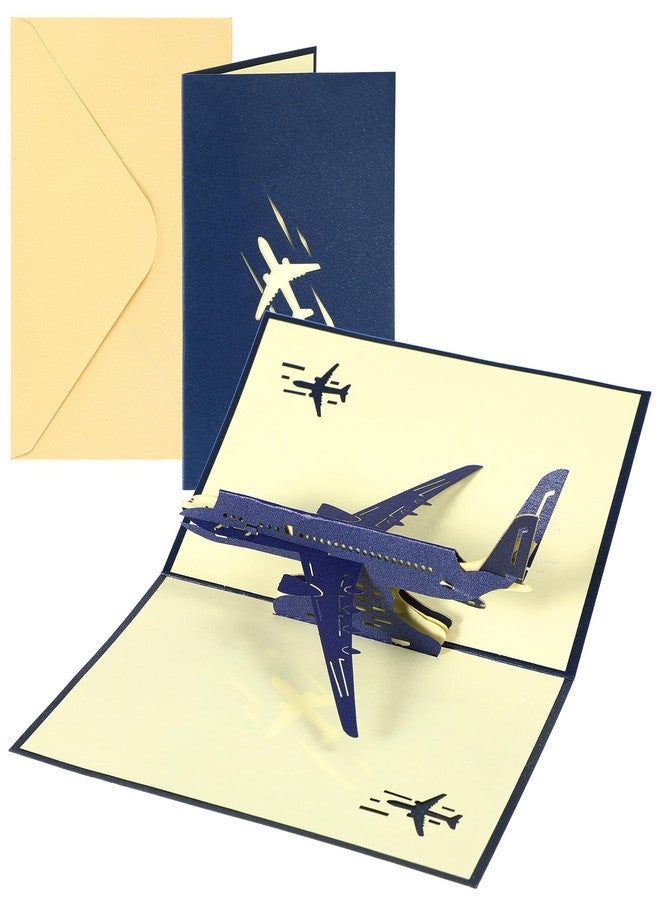Andibro Airplane Pop Up Greeting Card, 3D Jet Aircraft Birthday Graduation Congratulations Card with Envelope Graduation Gift for All Occasions - Image 1