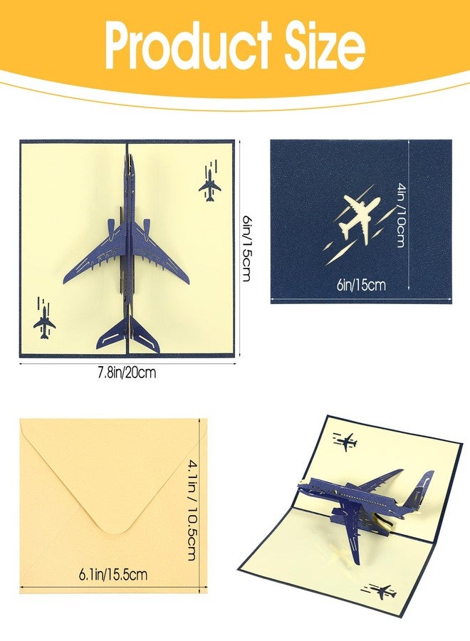 Andibro Airplane Pop Up Greeting Card, 3D Jet Aircraft Birthday Graduation Congratulations Card with Envelope Graduation Gift for All Occasions - Image 2