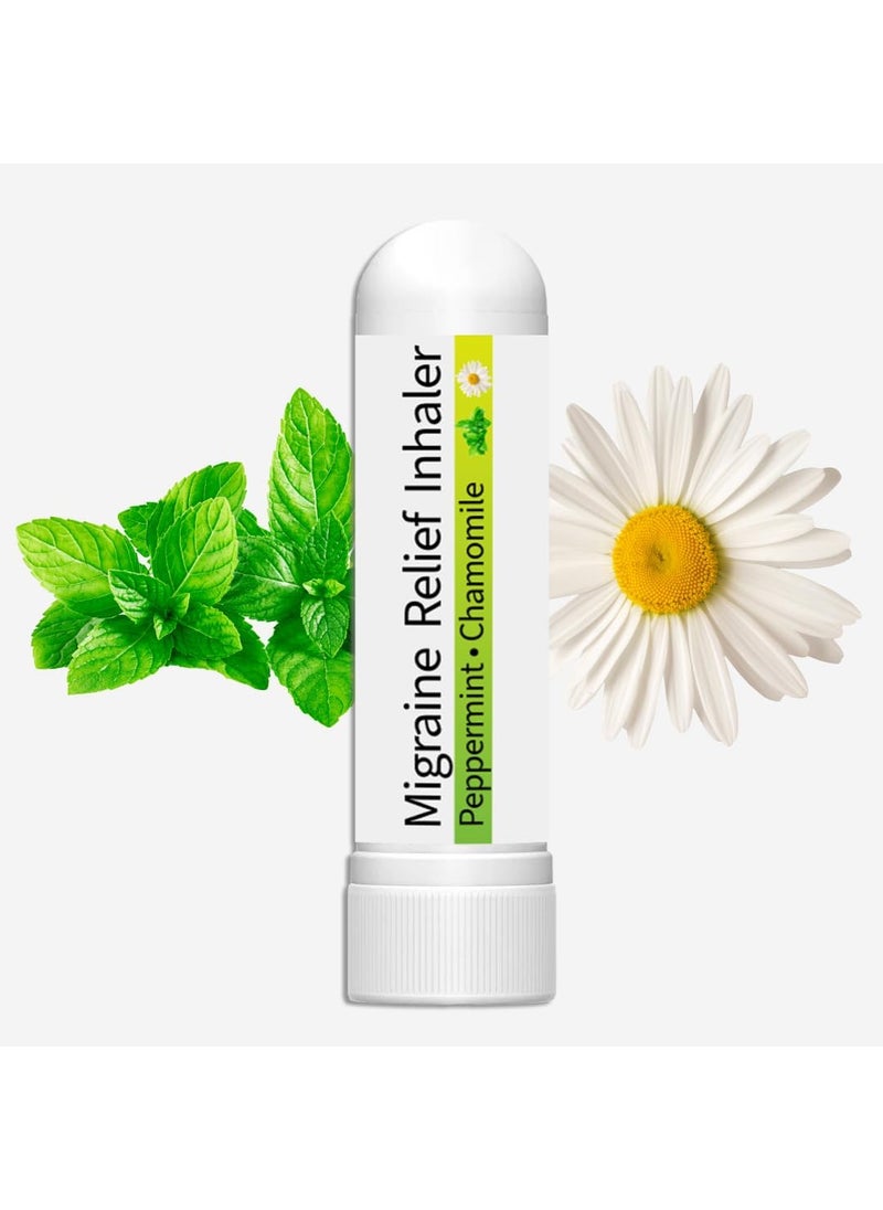 Generic Migraine Relief Nasal Inhaler, 100% Pure Chamomile & Peppermint Essential Oils, Portable Aromatherapy, Natural Remedy, White 